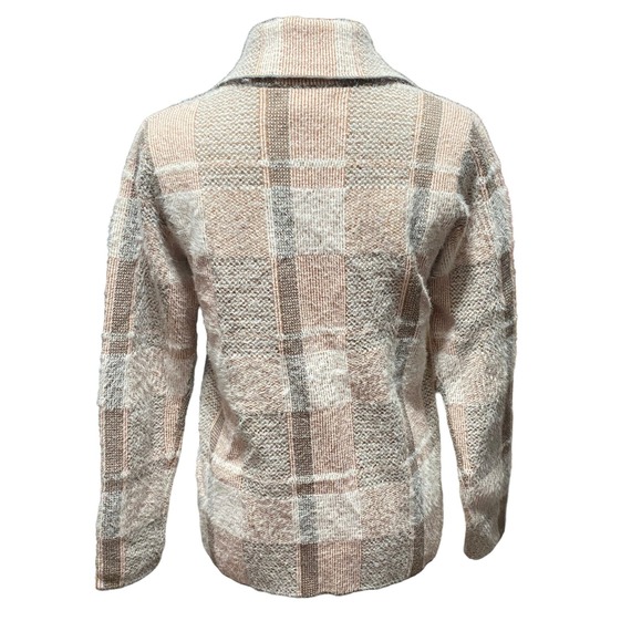 Rachel Zoe Cream Plaid Fuzzy Snap Front Button Shacket Jacket Long Sleeve XS - Picture 3 of 6